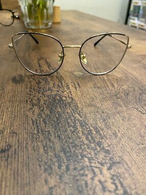 Vogue Eyewear Gold Metal Cat-Eye Glasses